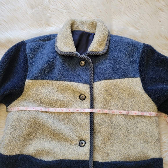 CS Signature Jacket Sz S Reversible Sherpa Windbreaker Blue Colorblock Coat Vtg - Picture 6 of 14